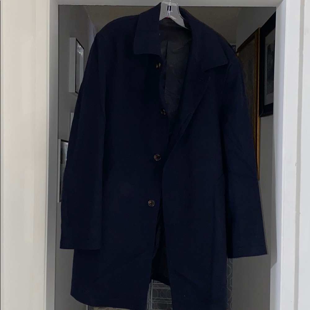 Men’s Italian wool fall coat a 54 dark navy